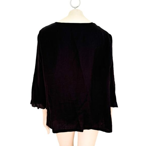 DAVID DART 100% Linen Lightweight Oversized Silk Trim Button Front Shirt SZ 1X - Picture 6 of 10